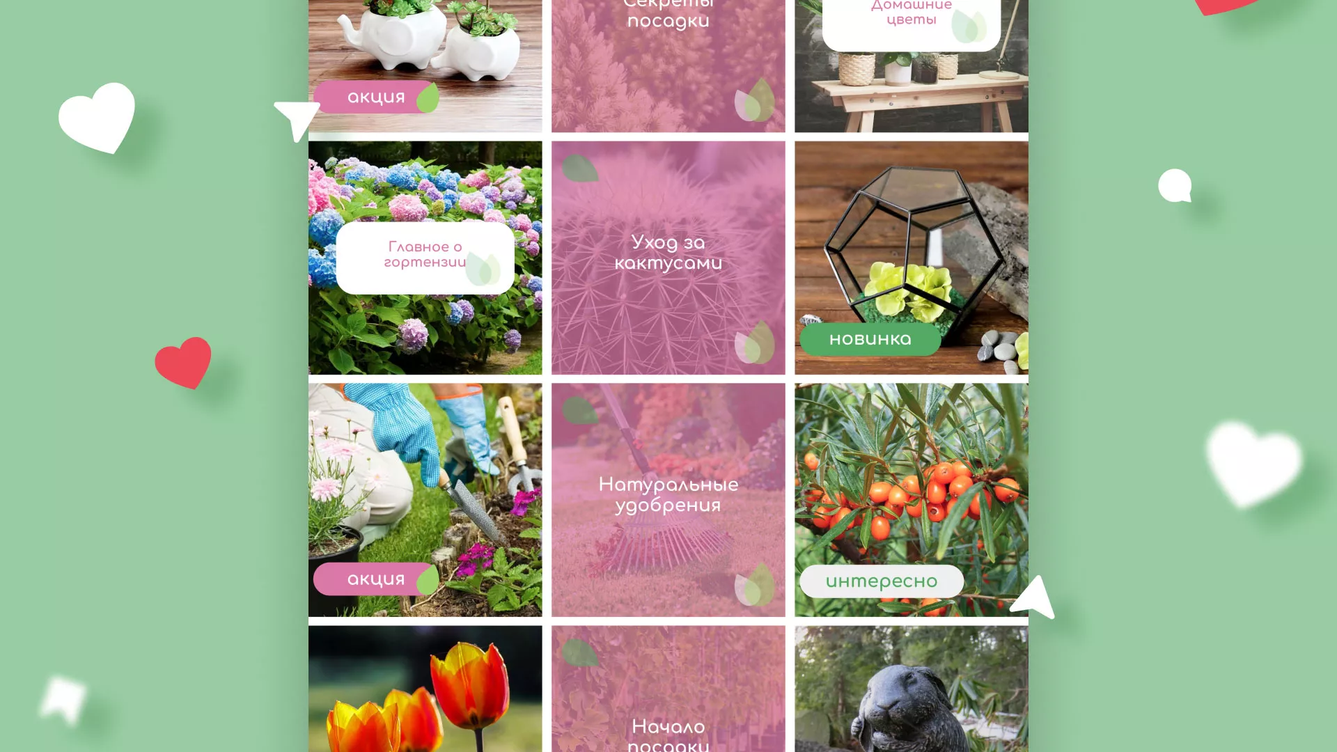 Разработка оформления профиля Instagram для магазина «Floraint» в Глазове