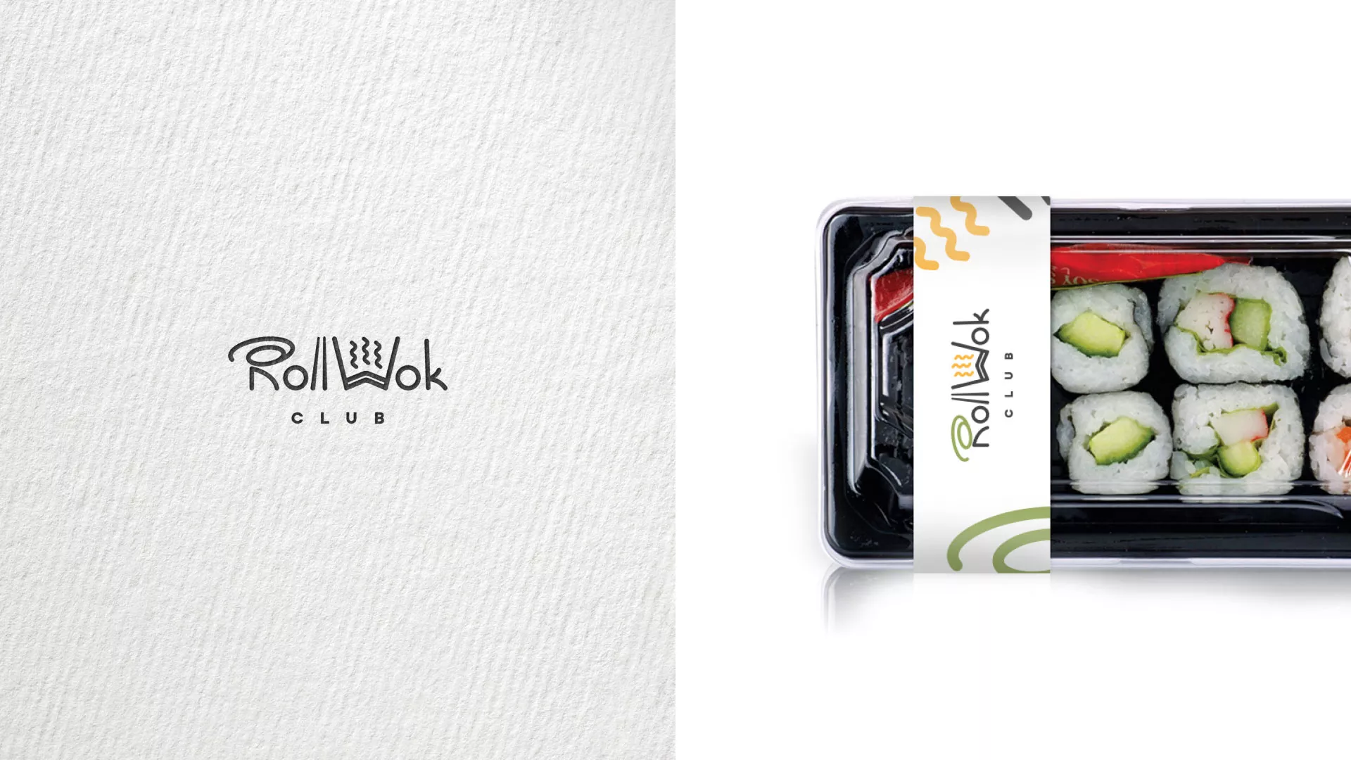 Разработка наклеек для суши-бара «Roll Wok Club» в Глазове